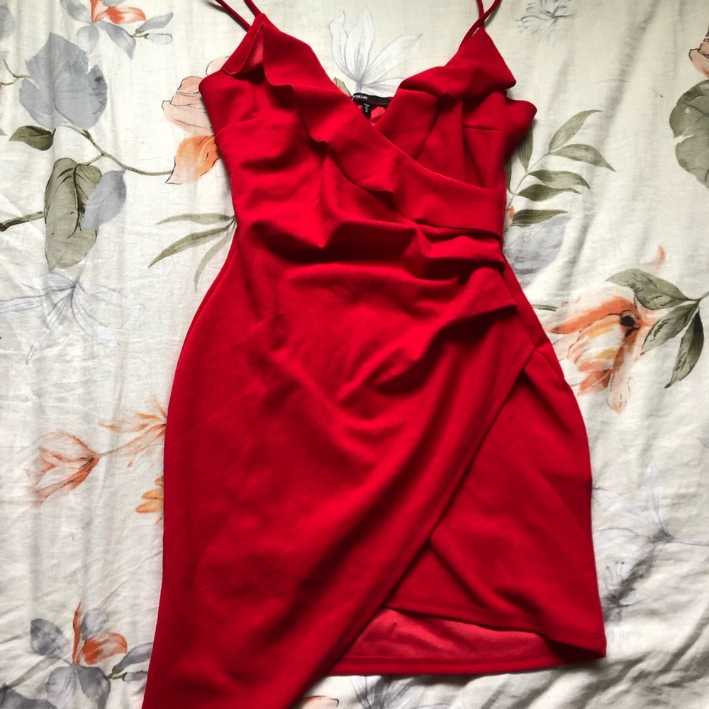 Red mini dress